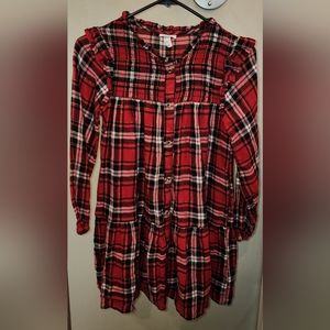 Girls Red Plaid Dress